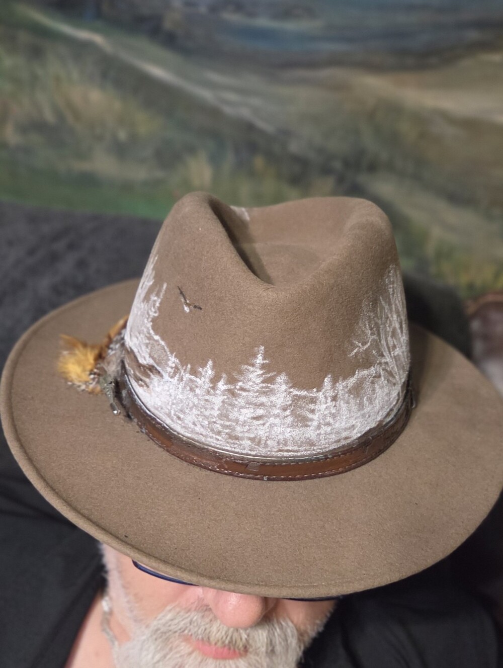 Painted Stetson Hat, Wearable Art